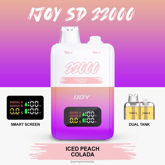 iJOY SD 22000 de unică folosință 8FVV155 - iJOY Vape Disposable colada cu gheață de piersici