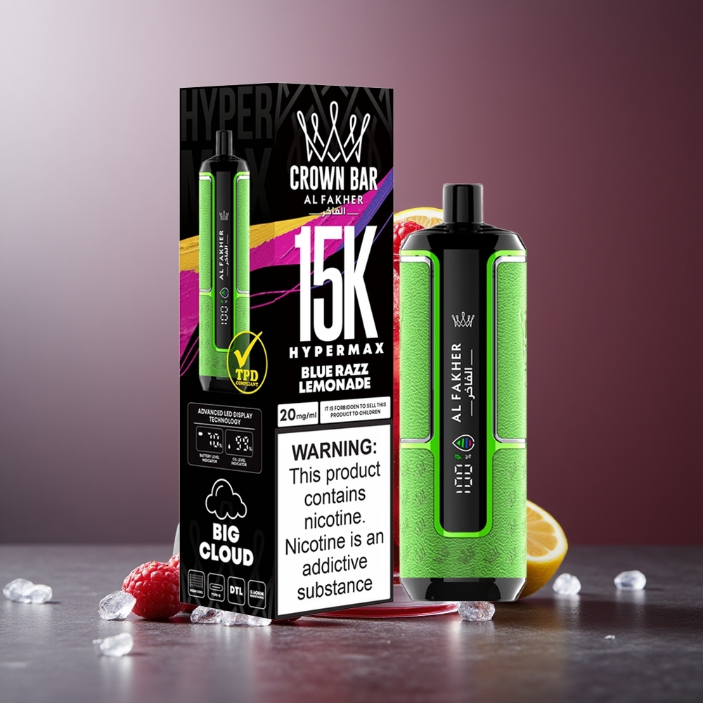 Al Fakher Crown Bar 15K 22ml Portabil Blue Razz Lemonada