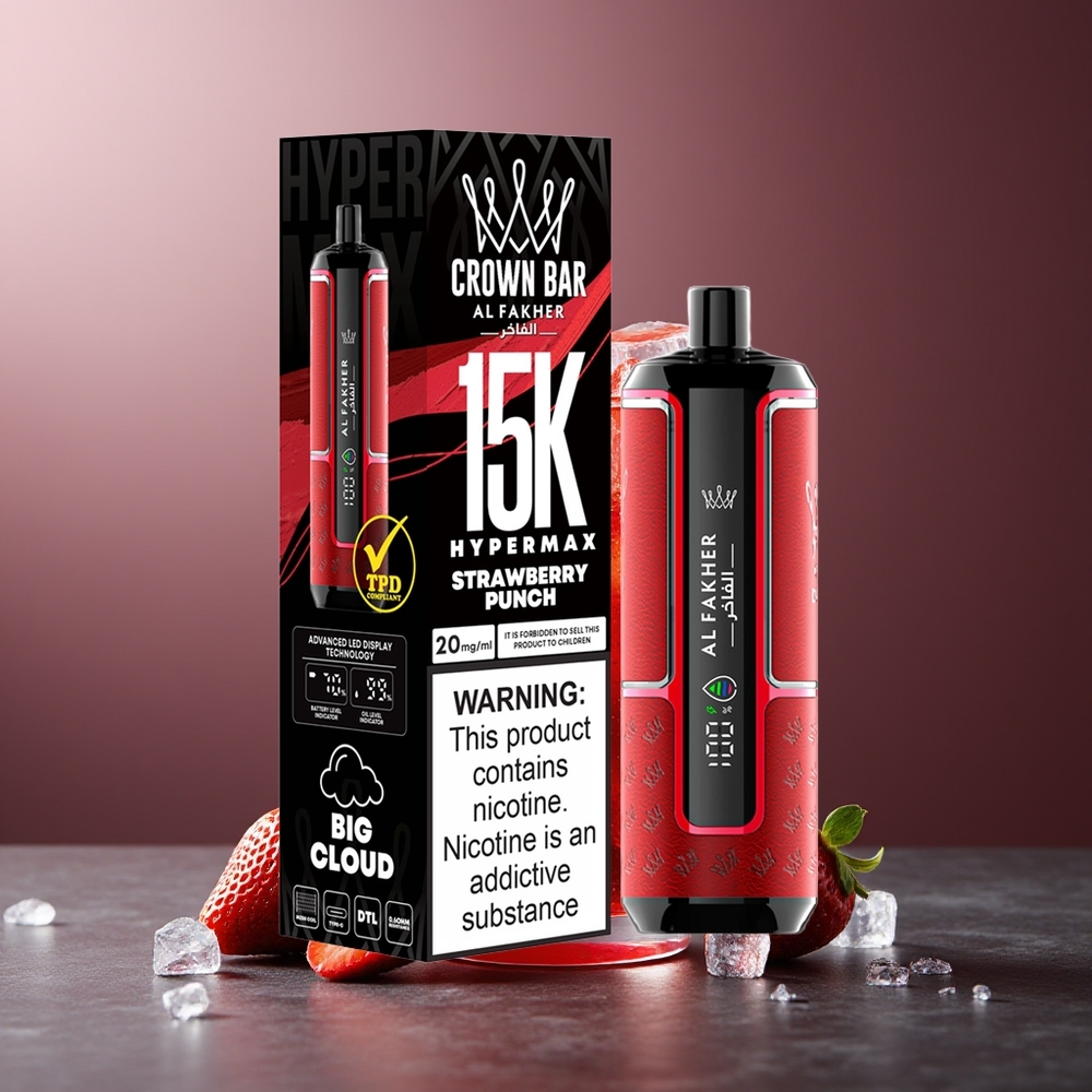 Al Fakher Crown Bar 15K Pufuri Portabil Capsuni Punch