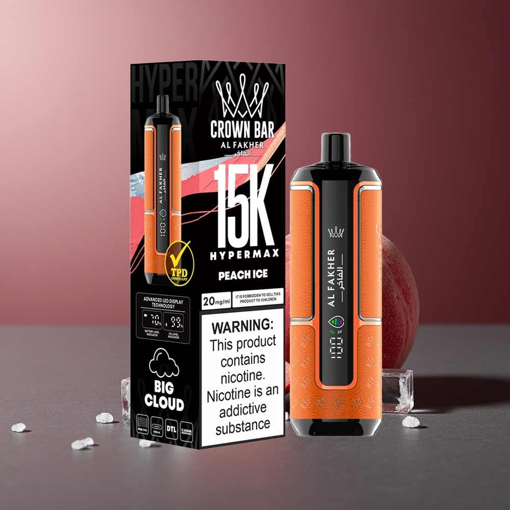 Al Fakher Crown Bar 15K piersică gheață compact portabil