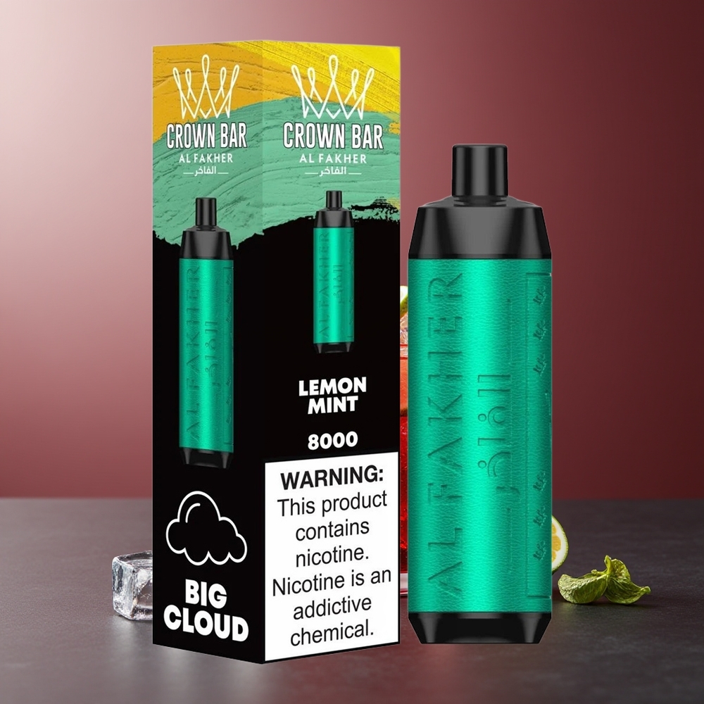 Al Fakher Crown Bar 8000 Cristal Lămâie Mentă 18ml 8000 Pufuri