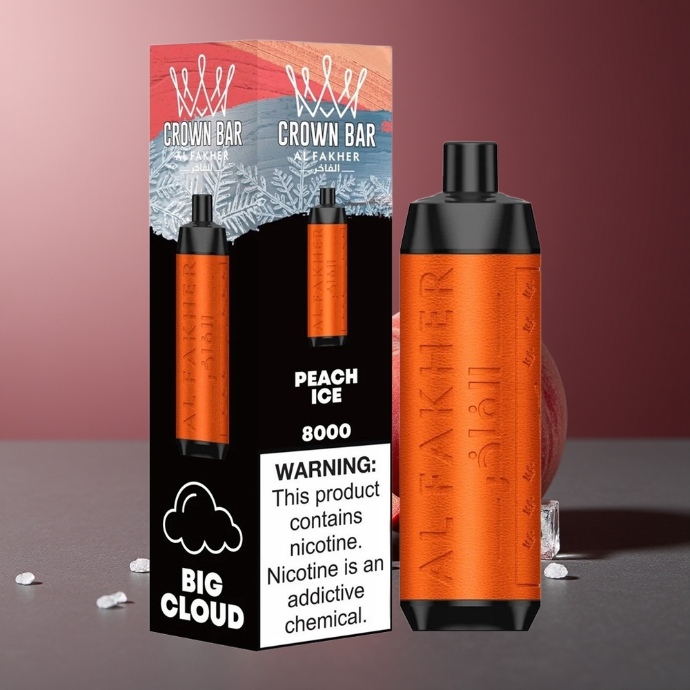 Al Fakher Crown Bar 8000 Cristal Pufuri Piersică Gheață 18ml 600mAh