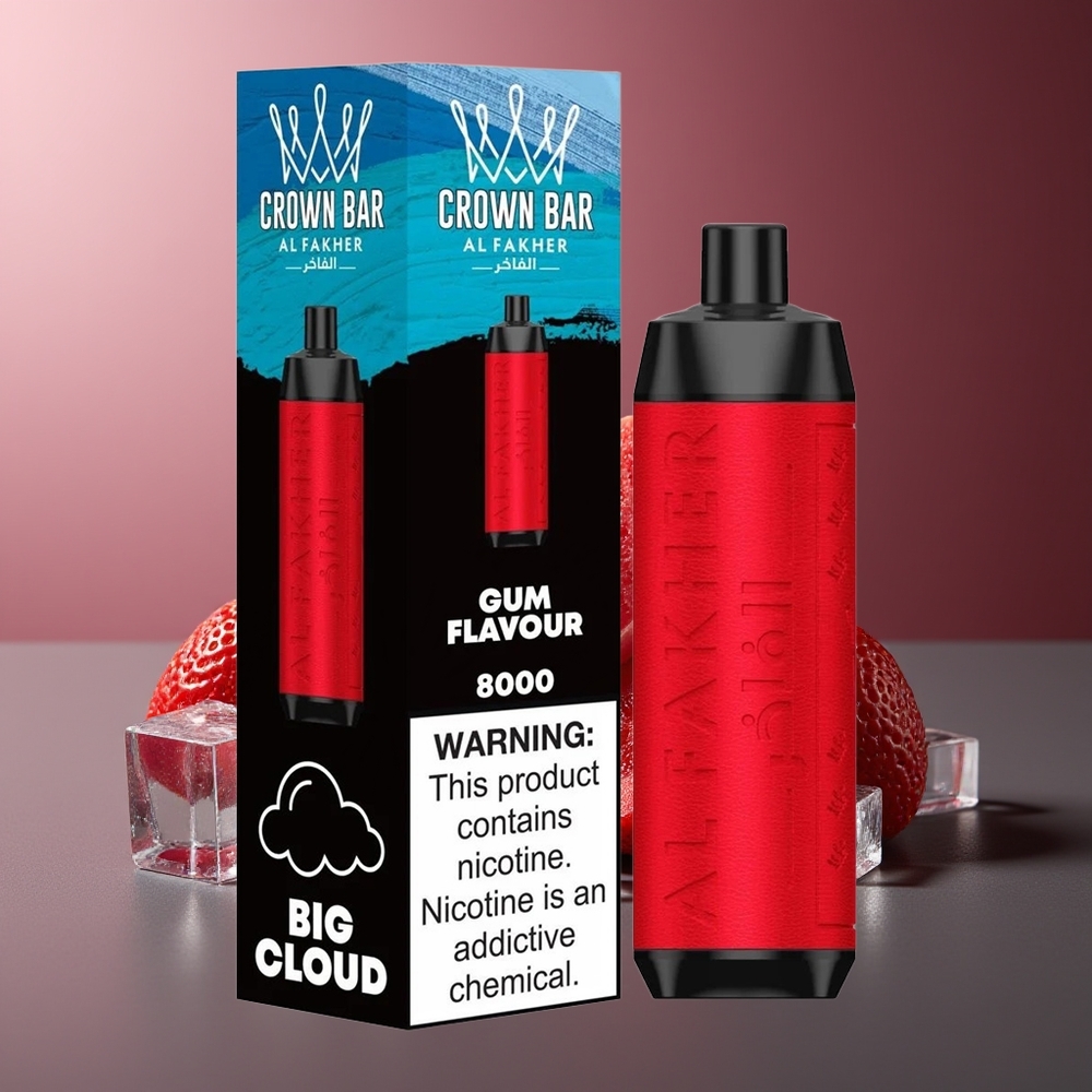 Al Fakher Crown Bar 8000 Cristal Vape Arome Gumă 18ml 8000 Pufuri