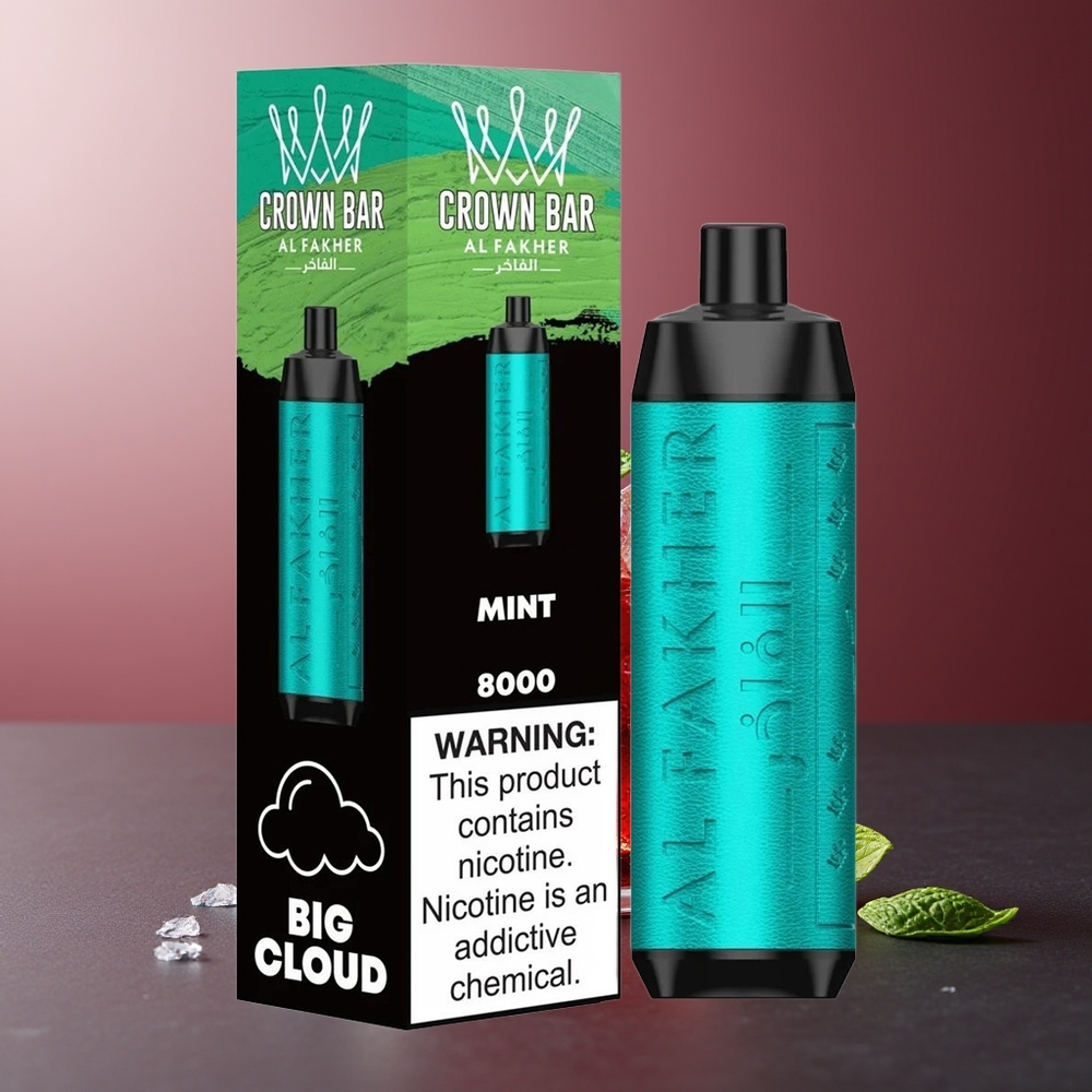 Al Fakher Crown Bar 8000 Crystal Vape Mentă 18ml 8000 Pufs