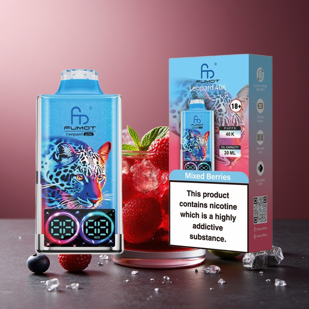Fumot Leopard 40000 Pufuri Vape Fructe de Pădure Mixate 5% Nicotina 700mAh