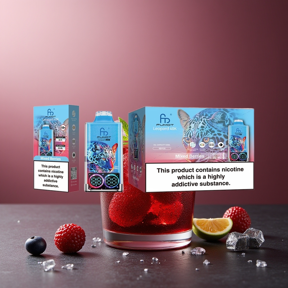 Fumot Leopard 40000 Pufuri Vape Fructe de Pădure Mixate 5% Nicotina 700mAh