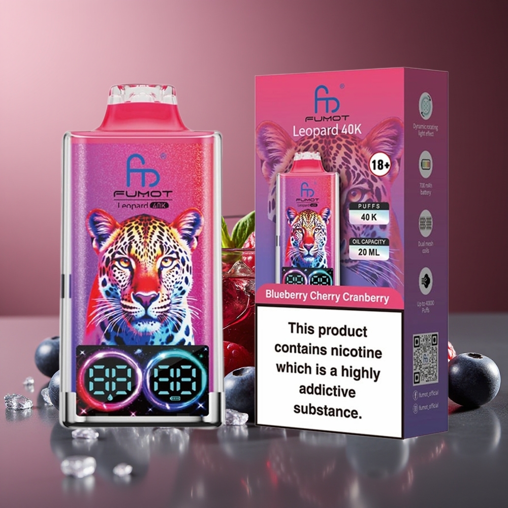 Fumot Leopard 40K Puffs Afine Coacăze Vape Dual Mesh Type-C