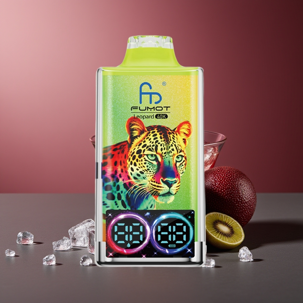 Fumot Leopard 40K Puffs Vape Kiwi Fruitul Pasiunii Guava 5% Nicotine Dual Mesh