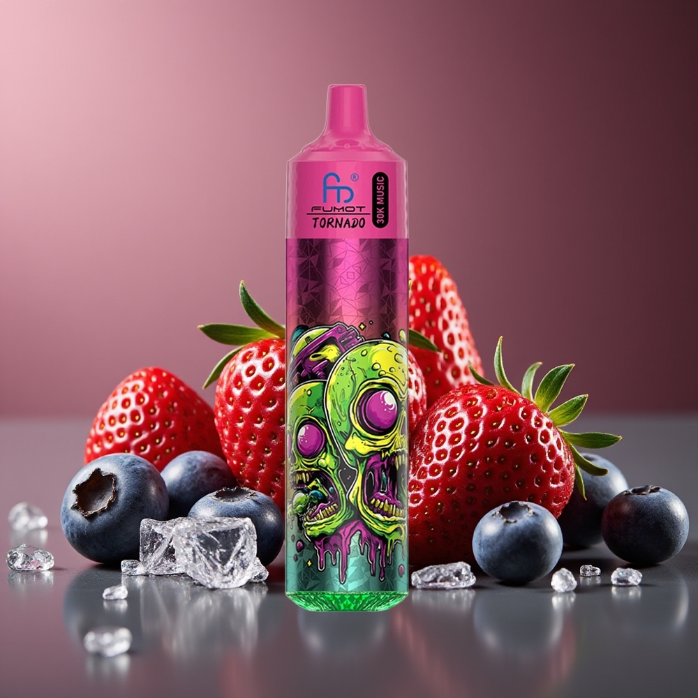 Fumot RandM Tornado 30000 Pufuri Căpșuni Afine 30mL LED