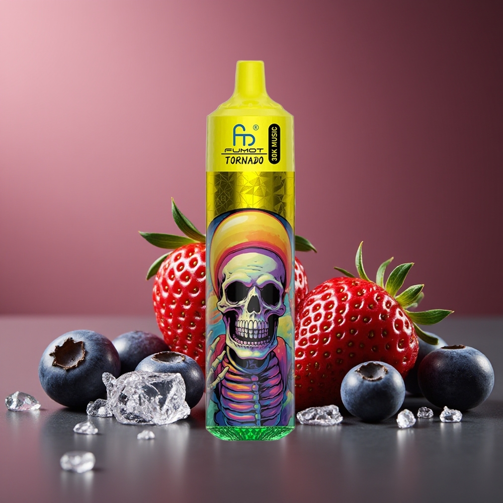 Fumot RandM Tornado 30000 de fumuri Căpșună Afină Zmeură 30mL 5%
