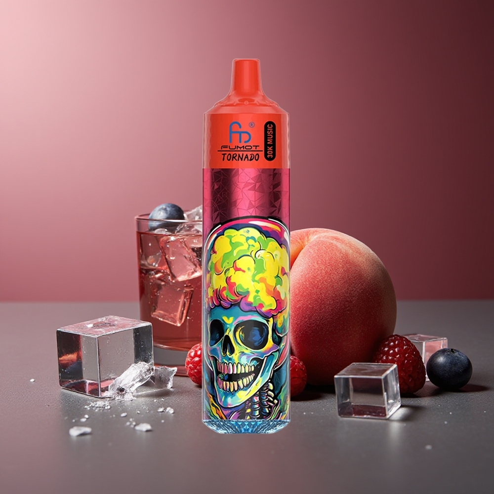 Fumot RandM Tornado 30.000 Pufuri piersică fructe de pădure 30mL LED