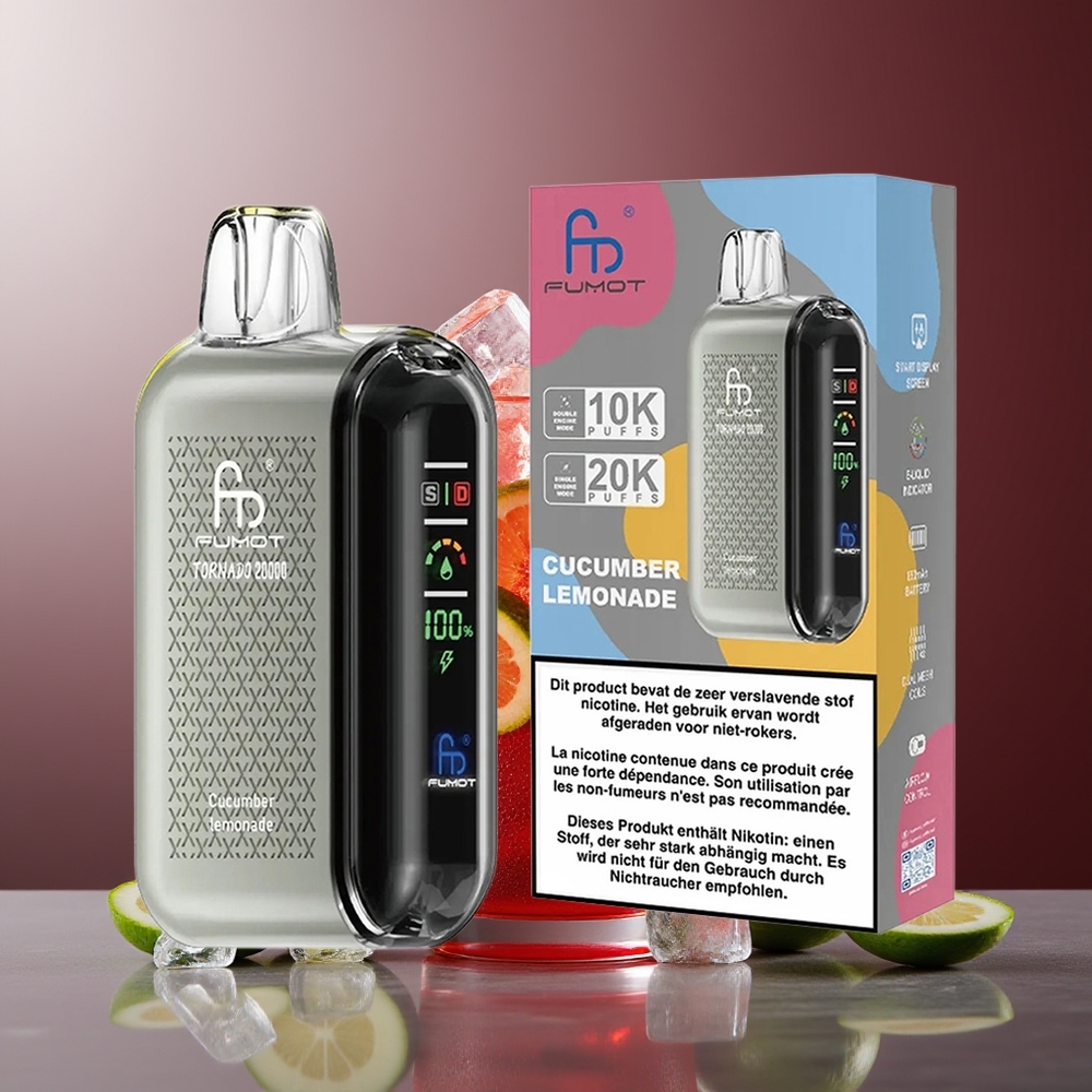 Fumot Tornado 20000 Pufări Cucumber Lemonade Baterie Recargabilă 850mAh Control Aer