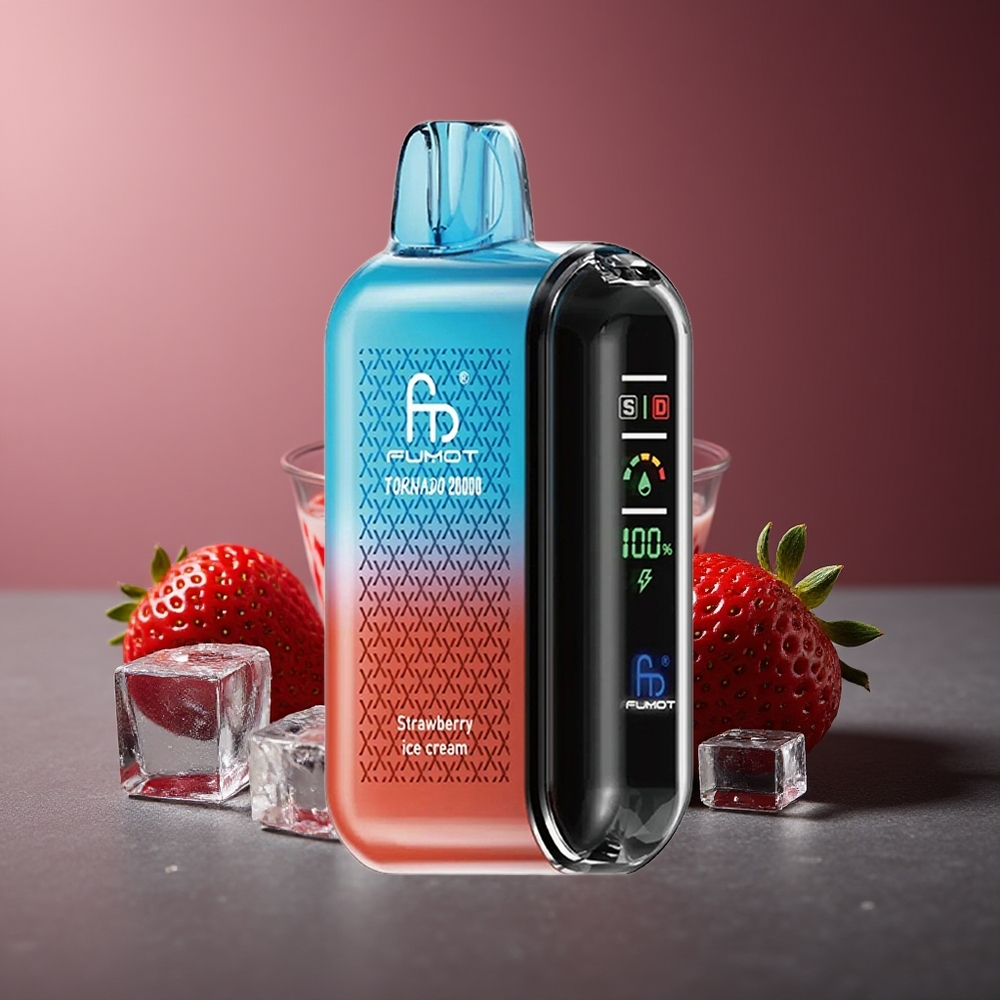 Fumot Tornado 20000 Pufs Înghețată Căpșuni Dual Mesh Coil Smart Display