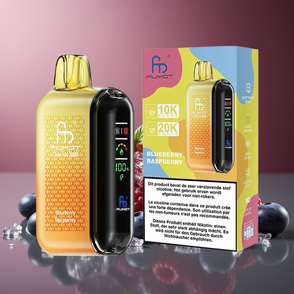 Fumot Tornado 20000 Pufuri Afine Zmeură Baterie Reîncărcabilă 850mAh