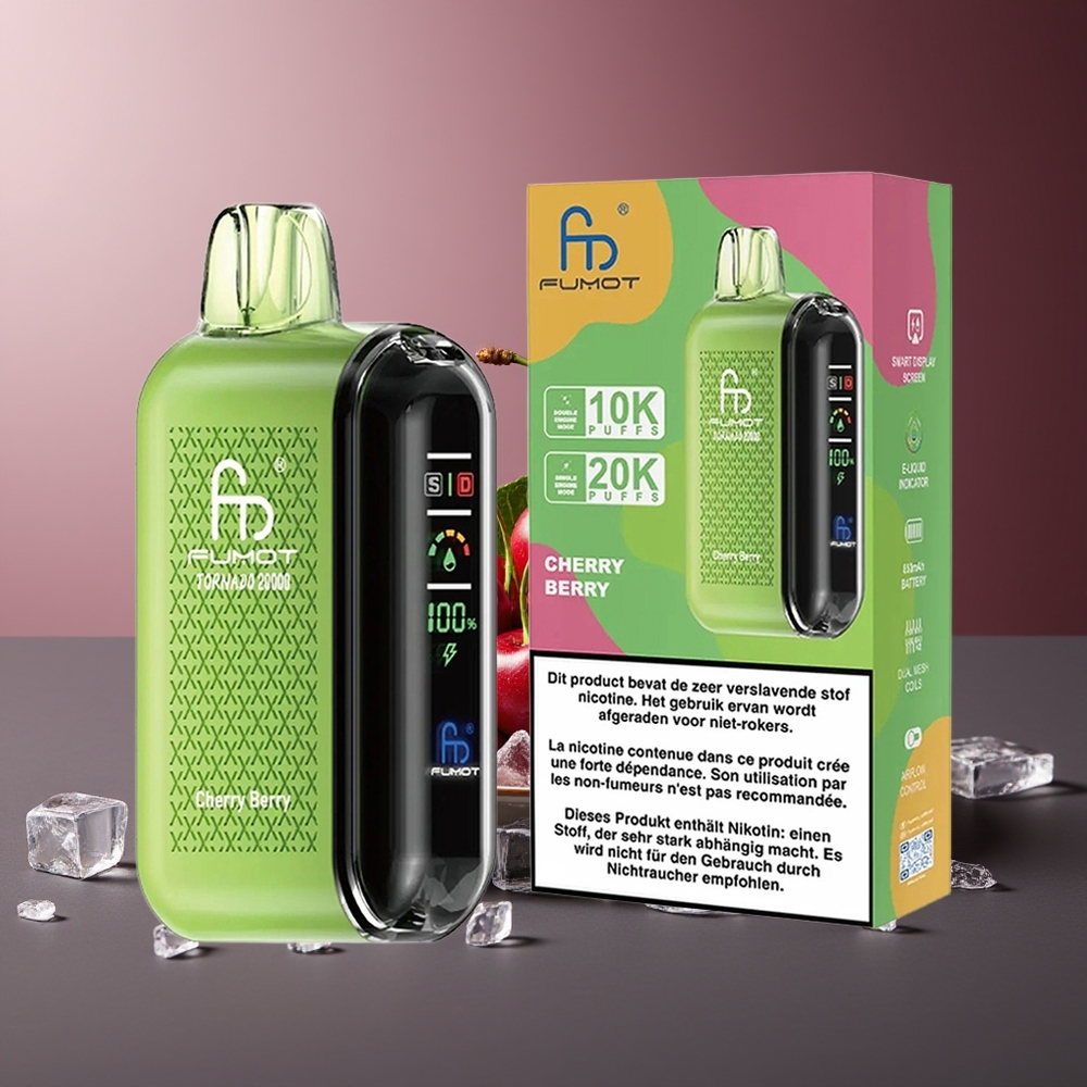 Fumot Tornado 20000 Pufuri Cireșă Coacăză Baterie Reîncărcabilă 850mAh
