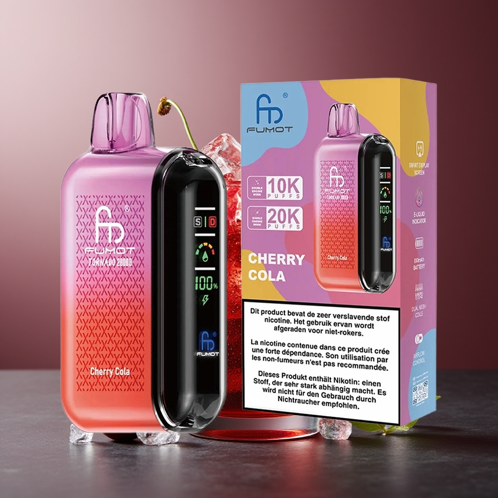 Fumot Tornado 20000 Pufuri Cireș-Cola Baterie Reîncărcabilă 850mAh