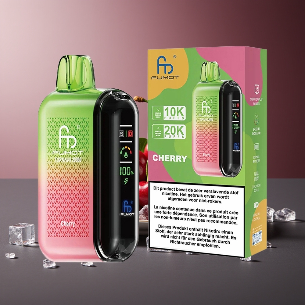 Fumot Tornado 20000 Pufuri Cireș Dual Mesh Coil Smart Display