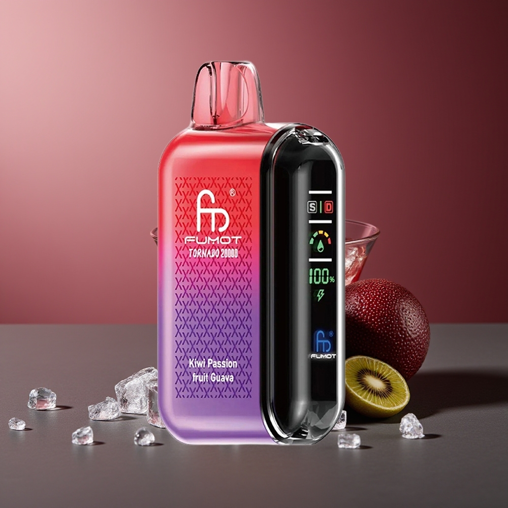 Fumot Tornado 20000 Pufuri Kiwi Fructul Pasiunii Guava Baterie Reincarcabila 850mAh Afisaj Smart