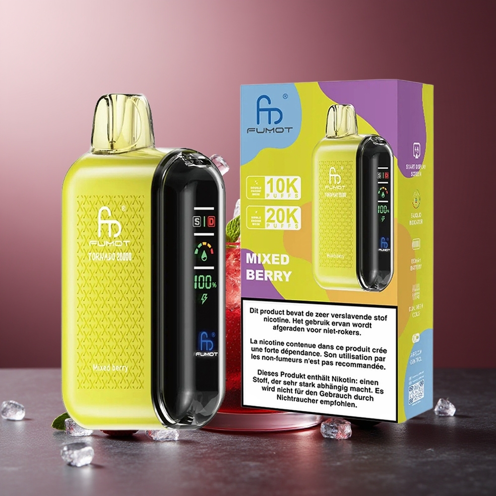 Fumot Tornado 20000 Pufuri Mixed Berry Dual Mesh Coil Smart Display