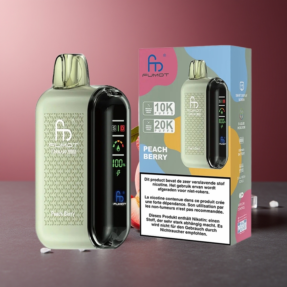 Fumot Tornado 20000 Pufuri Piersică Coacăză Baterie Reîncărcabilă 850mAh