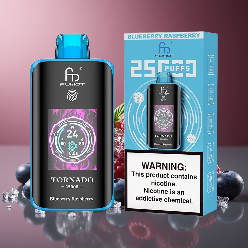 Fumot Tornado 25000 Pufuri Afine Zmeură Baterie 700mAh Tip-C
