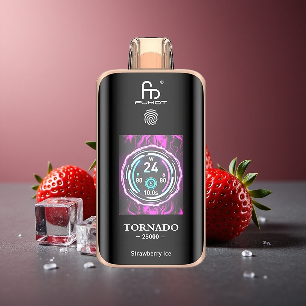 Fumot Tornado 25000 Pufuri Căpșuni Gheață Baterie 700mAh Port Type-C