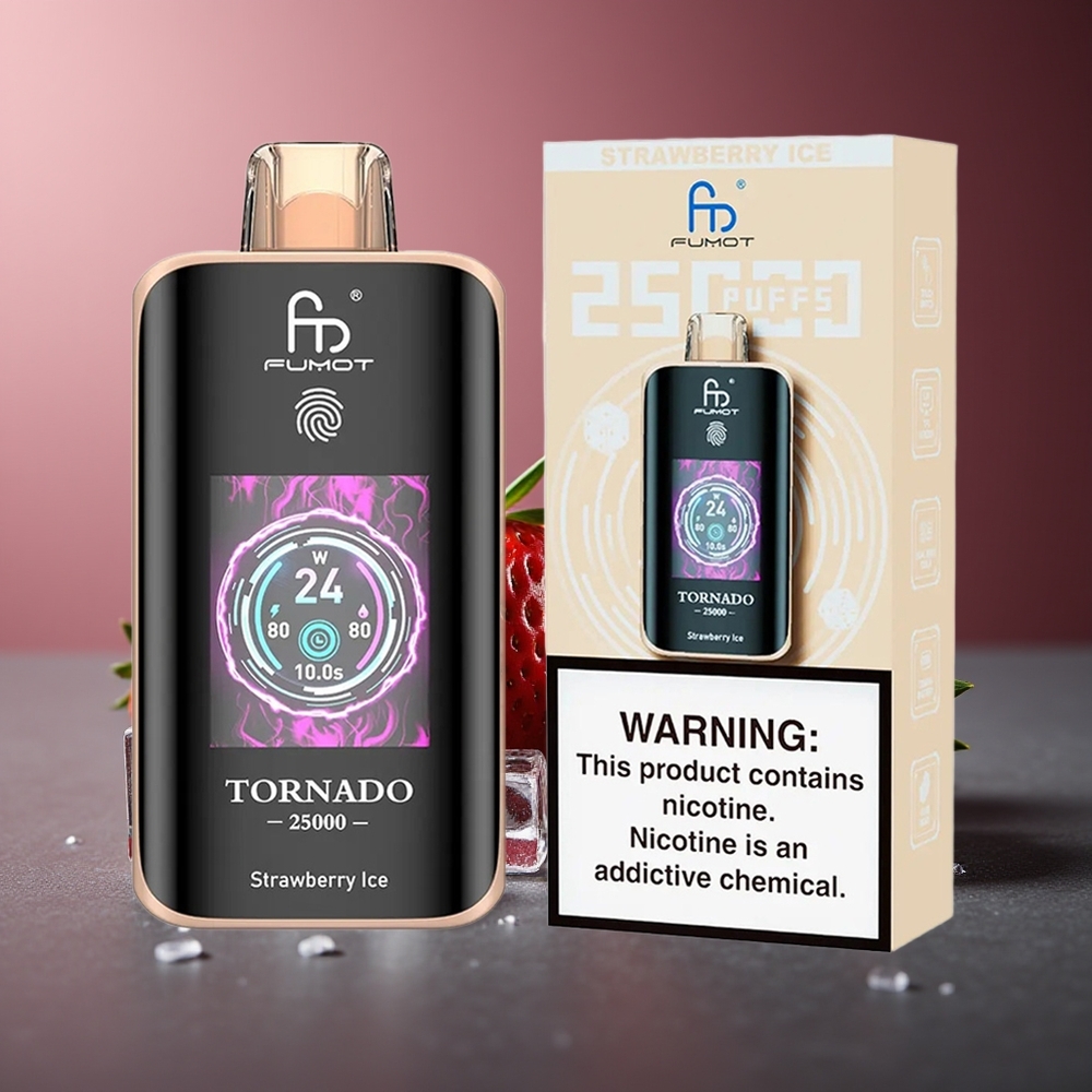 Fumot Tornado 25000 Pufuri Căpșuni Gheață Baterie 700mAh Port Type-C