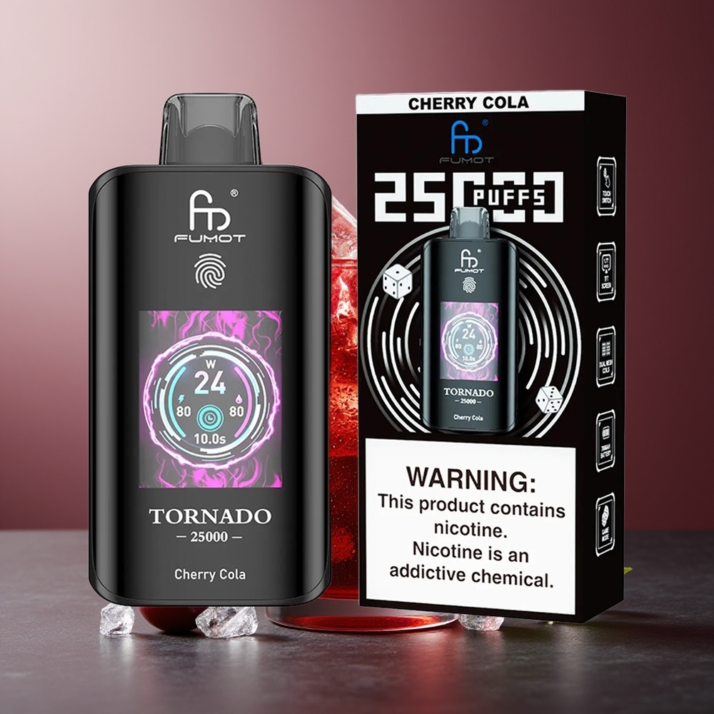 Fumot Tornado 25000 Pufuri Cireșu-Cola Ecran HD Baterie 700mAh