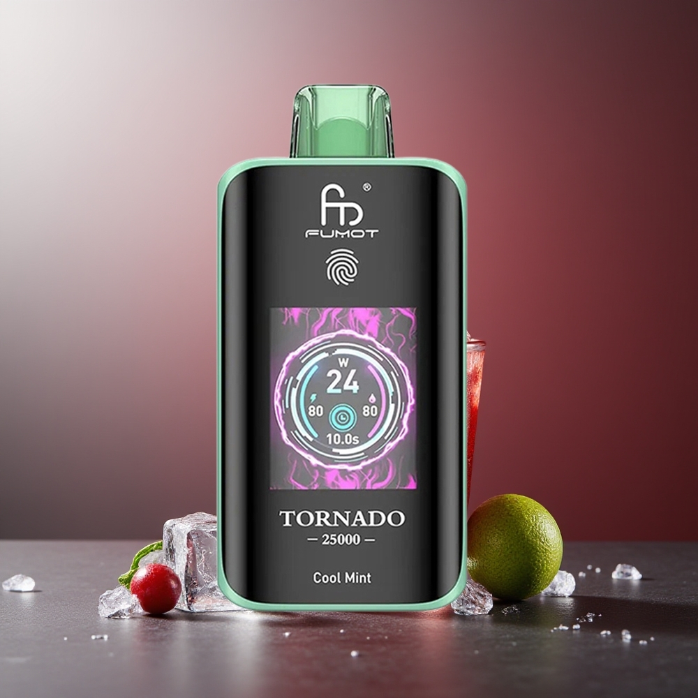 Fumot Tornado 25000 Pufuri Cool Mint cu Baterie 700mAh și Ecran HD