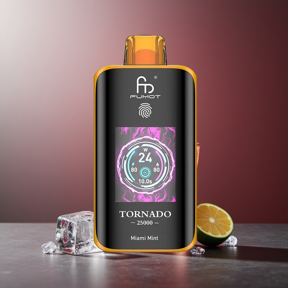 Fumot Tornado 25000 Pufuri Miami Mentă Baterie Reîncărcabilă 700mAh Port Type-C
