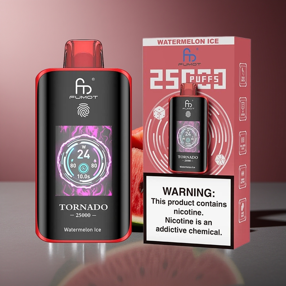Fumot Tornado 25000 Pufuri Pepene Gheață Baterie Reincarcabilă 700mAh Port Type-C