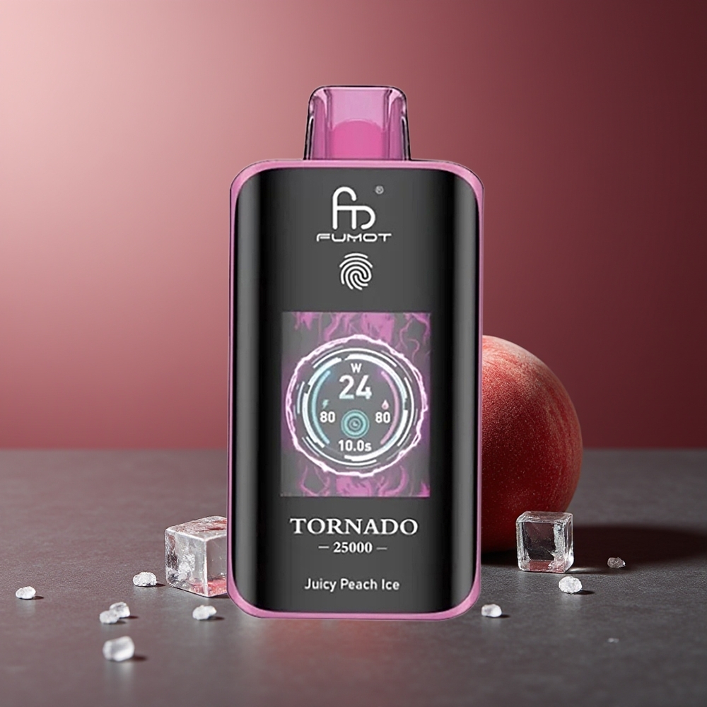 Fumot Tornado 25000 Pufuri Piersică Zmeură Gheață Baterie 700mAh Tip-C