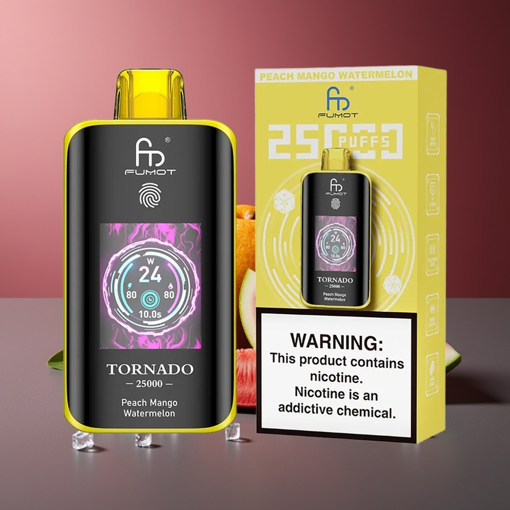 Fumot Tornado 25000 Pufuri piersică mango pepene galben Baterie 700mAh Tip-C