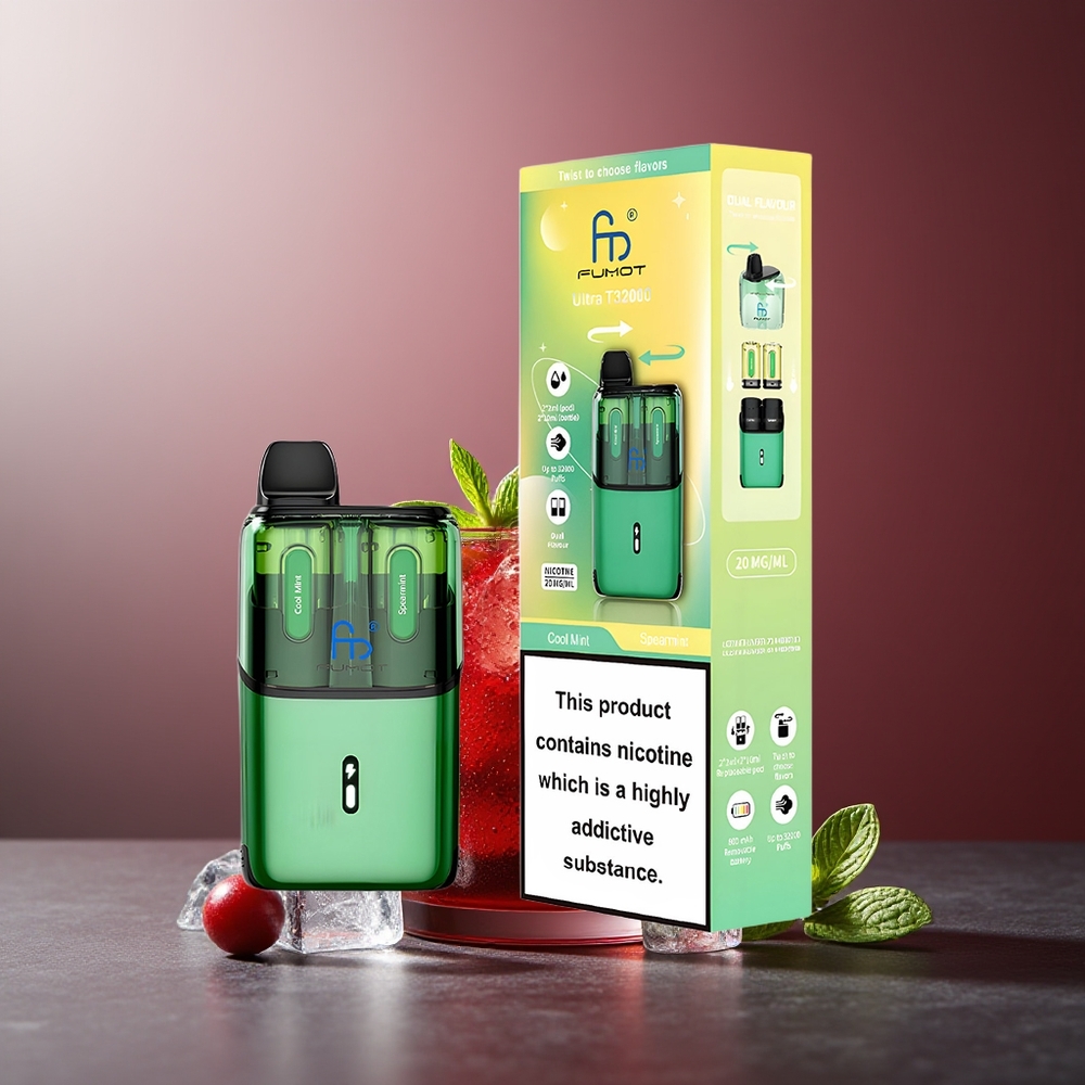 Fumot Ultra T32000 2x10ml Menta Răcoritoare - Spearmint Rețea Avansată Tip-C
