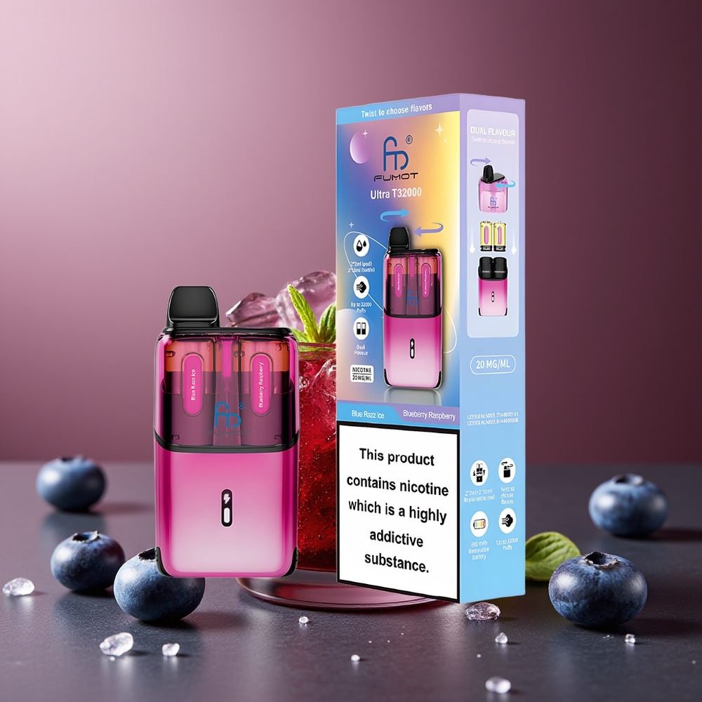 Fumot Ultra T32000 32000 Pufuri T32000 Vape Afine Zmeură Albastru Gheață - Afine Zmeură