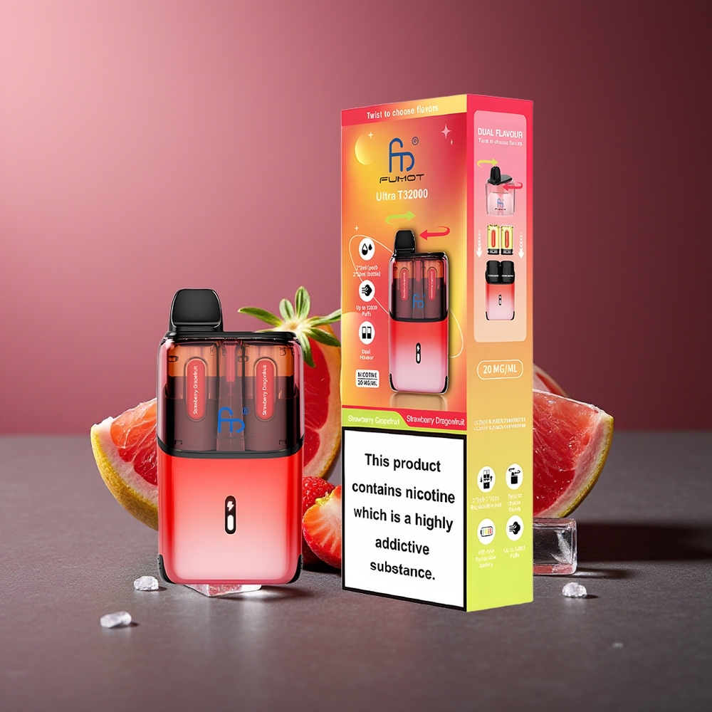 Fumot Ultra T32000 32000 de fumări Căpșuni Pomelo - Căpșuni Fruitul Dragon 800mAh 24ml