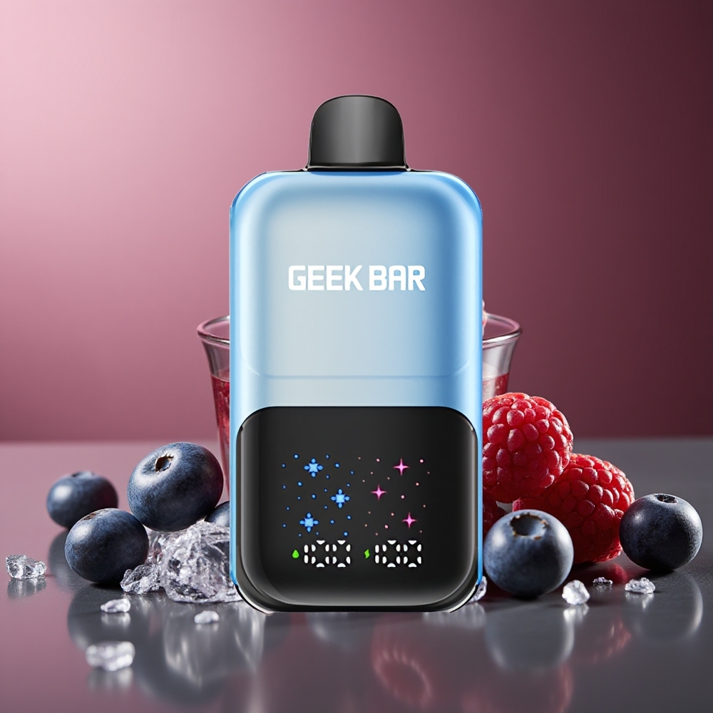 GEEK BAR 2GO 50000 Pufuri Afină Zmeură Gheață Ecran Interactiv Baterie Reîncărcabilă