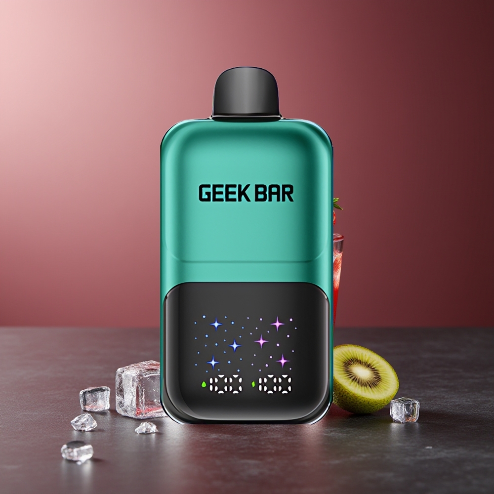 GEEK BAR 2GO 50000 Pufuri Căpșuni & Kiwi Ecran Interactiv Baterie Reîncărcabilă