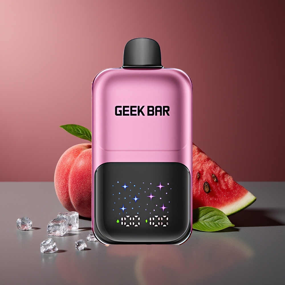 GEEK BAR 2GO 50000 Pufuri Piersică & Pepene Verde Ecran Interactiv Baterie Reincarcabilă