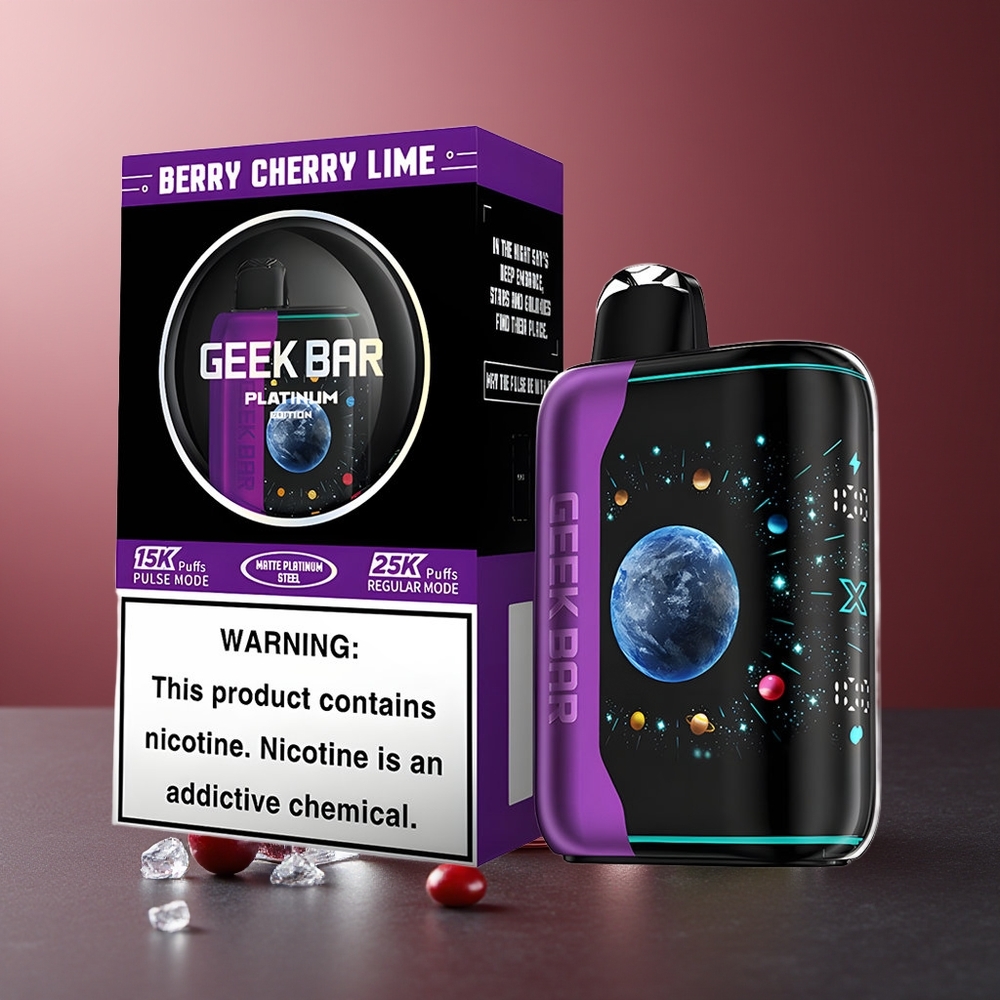 GEEK BAR Platinum Edition 25000 Pufuri Căpșuni Coacăze Lime Finisaj Matte Platinum