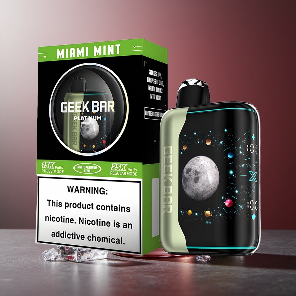 GEEK BAR Platinum Edition 25000 Pufuri Menta Miami 20mL 2% Nicotina