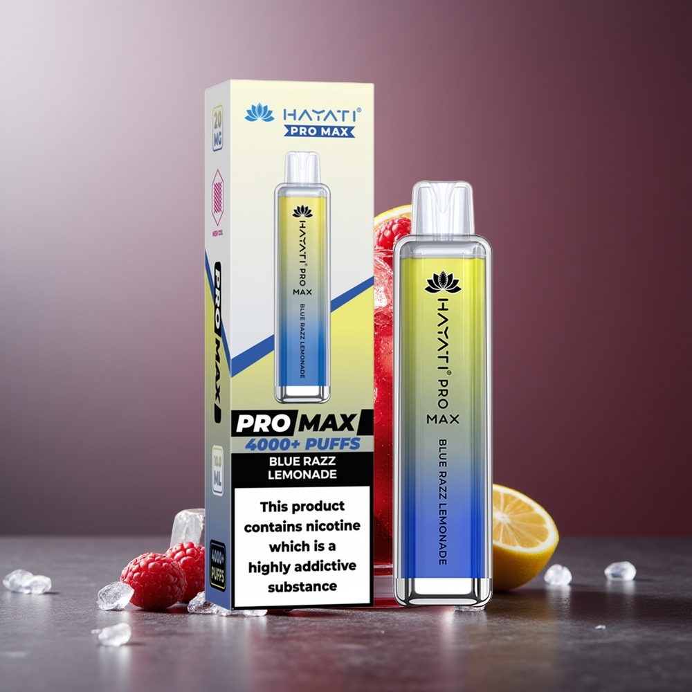 Hayati Pro Max 4000 Pufuri Băutură Raze Albastre cu Lămâie Reîncărcabil LED