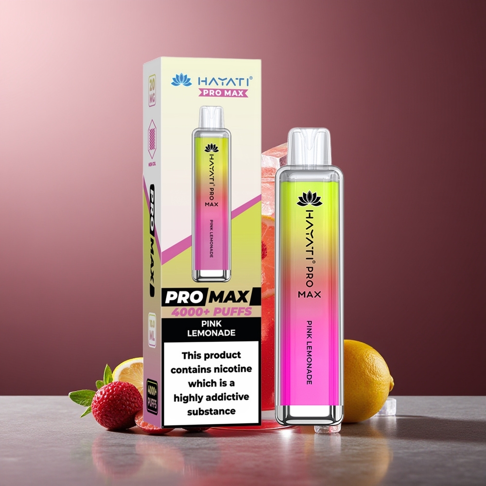 Hayati Pro Max 4000 Pufuri Dispozabil Vape Lămâie Roz 2% 5% Nicotină