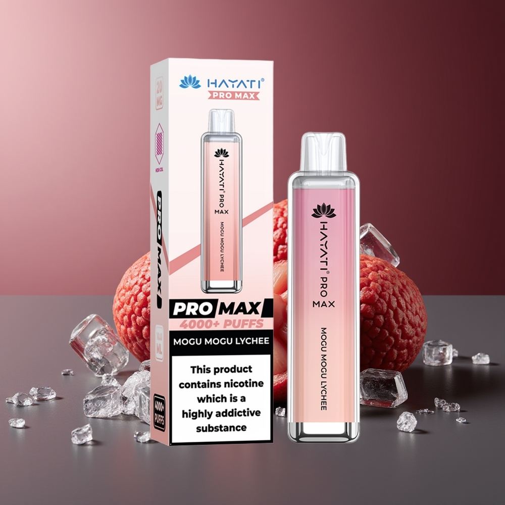 Hayati Pro Max 4000 Pufuri Dispozabil Vape Litchi Mogu Mogu 5% Nicotina 1400mAh Baterie Recarciabila