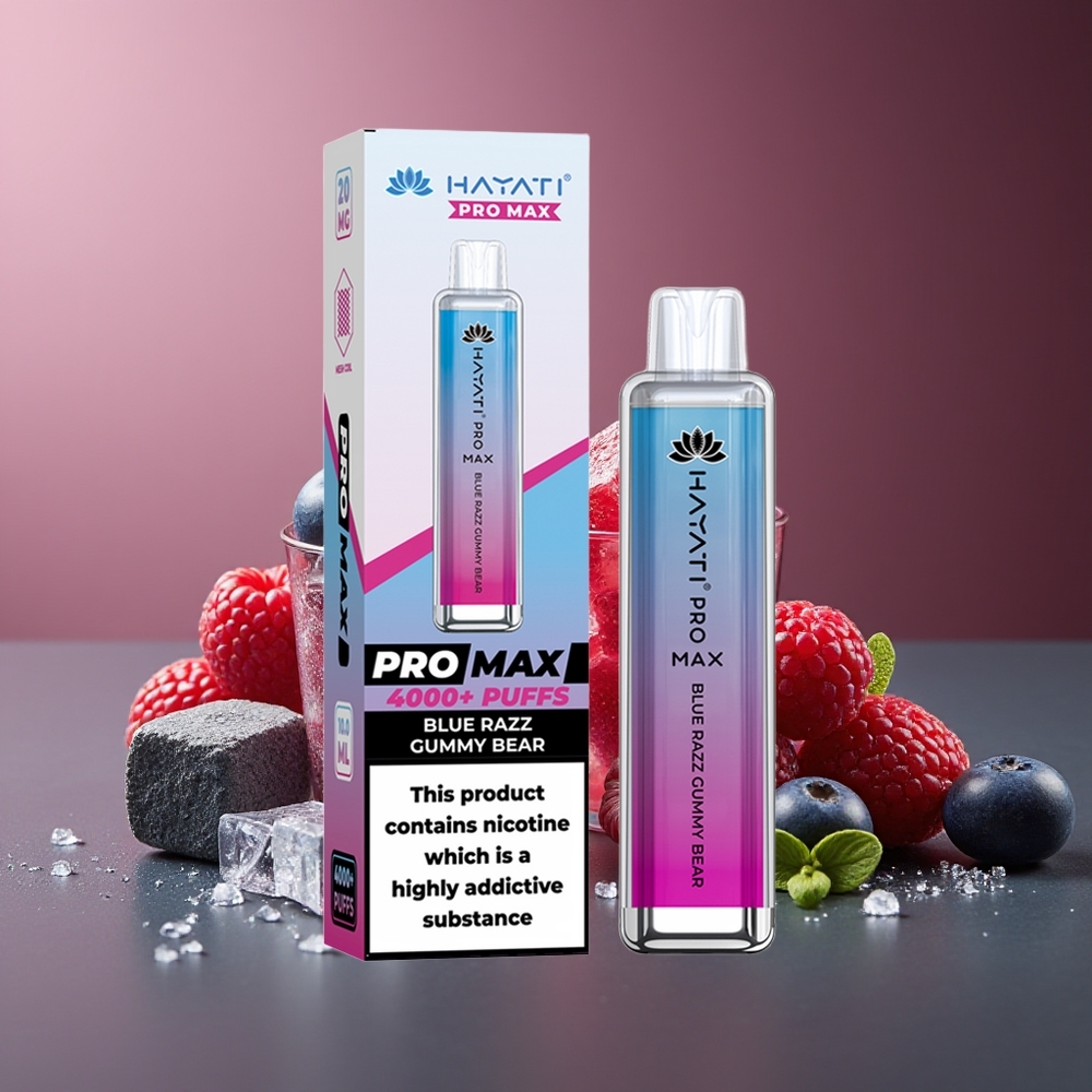 Hayati Pro Max 4000 Pufuri Guma de Urs Albastru Dual 1.1 Ohm Mesh Coil Rechargeable