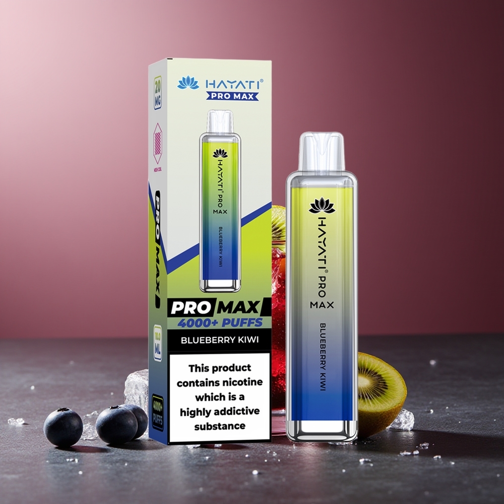 Hayati Pro Max 4000 Pufuri Vape Afine Kiwi Reîncărcabil LED