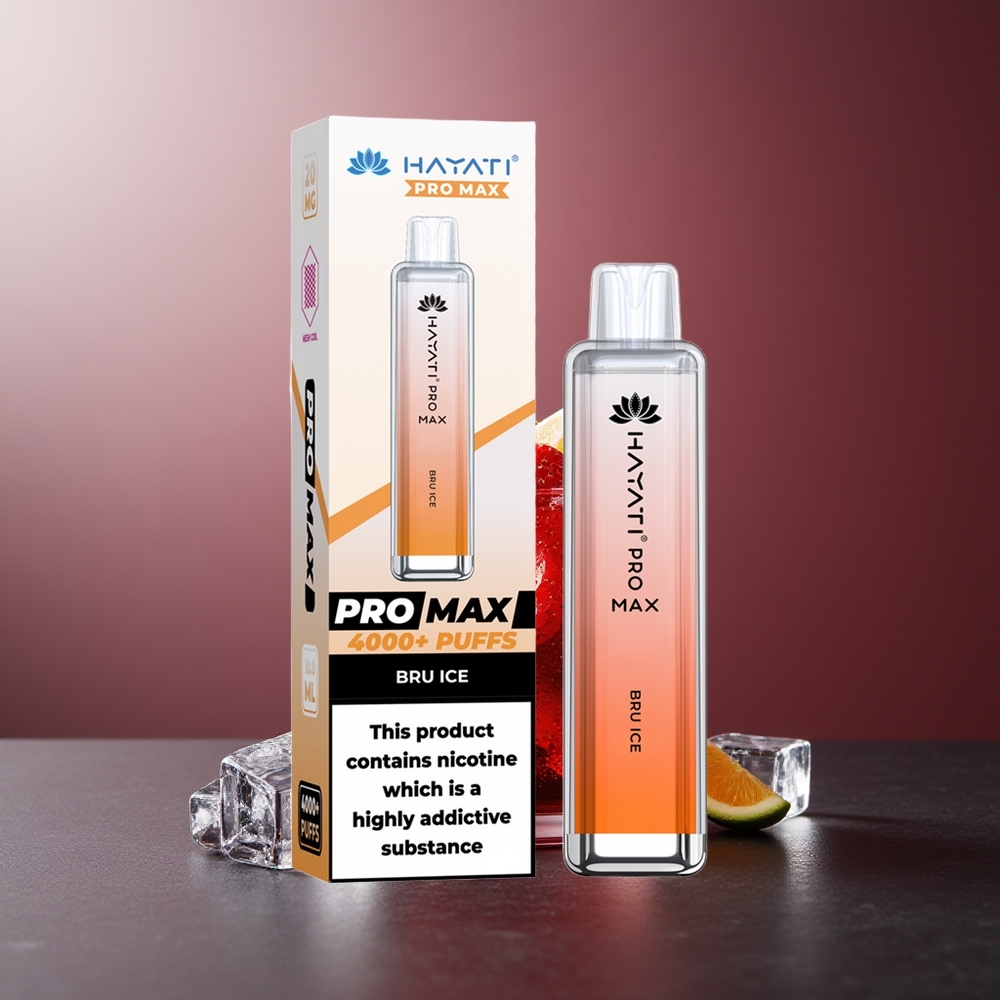 Hayati Pro Max 4000 Pufuri Vape Bru Gheață 2% TPD