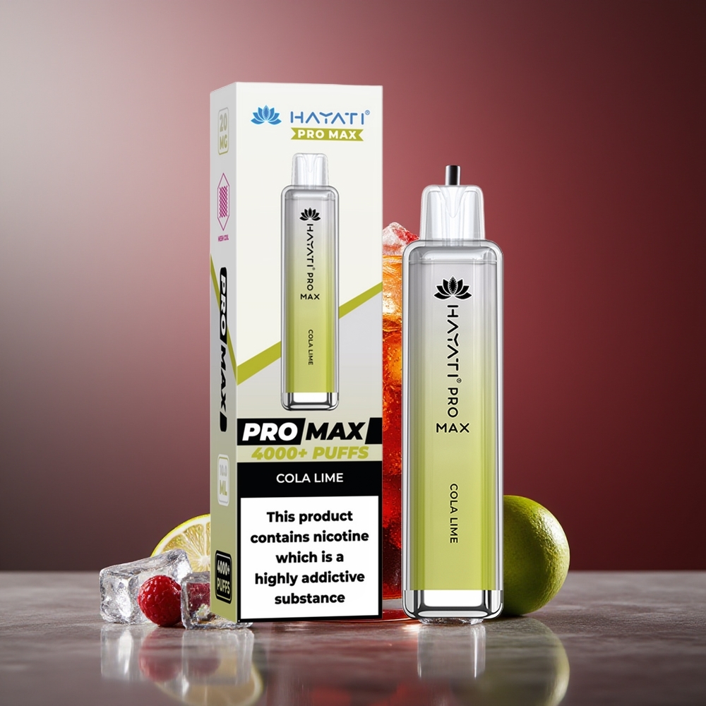 Hayati Pro Max 4000 Pufuri Vape Colă Lime Cu Baterie Reîncărcabilă și LED
