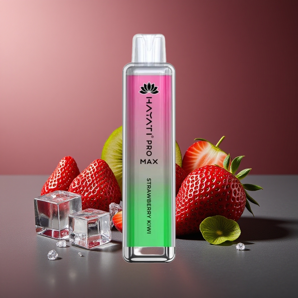 Hayati Pro Max 4000 Pufuri Vape Disposable Căpșuni Kiwi 2% LED