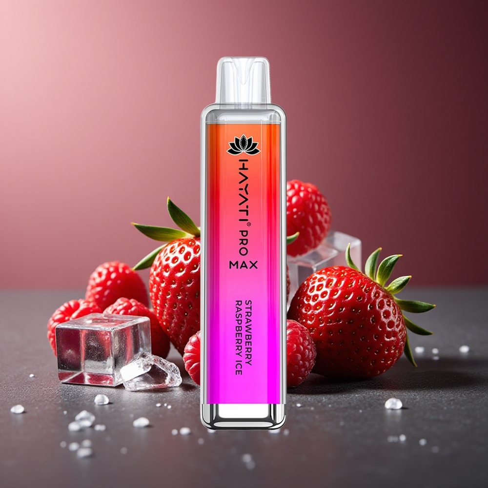 Hayati Pro Max 4000 Pufuri Vape Disposable Căpșuni Zmeură Gheață 2% 5% Nicotină